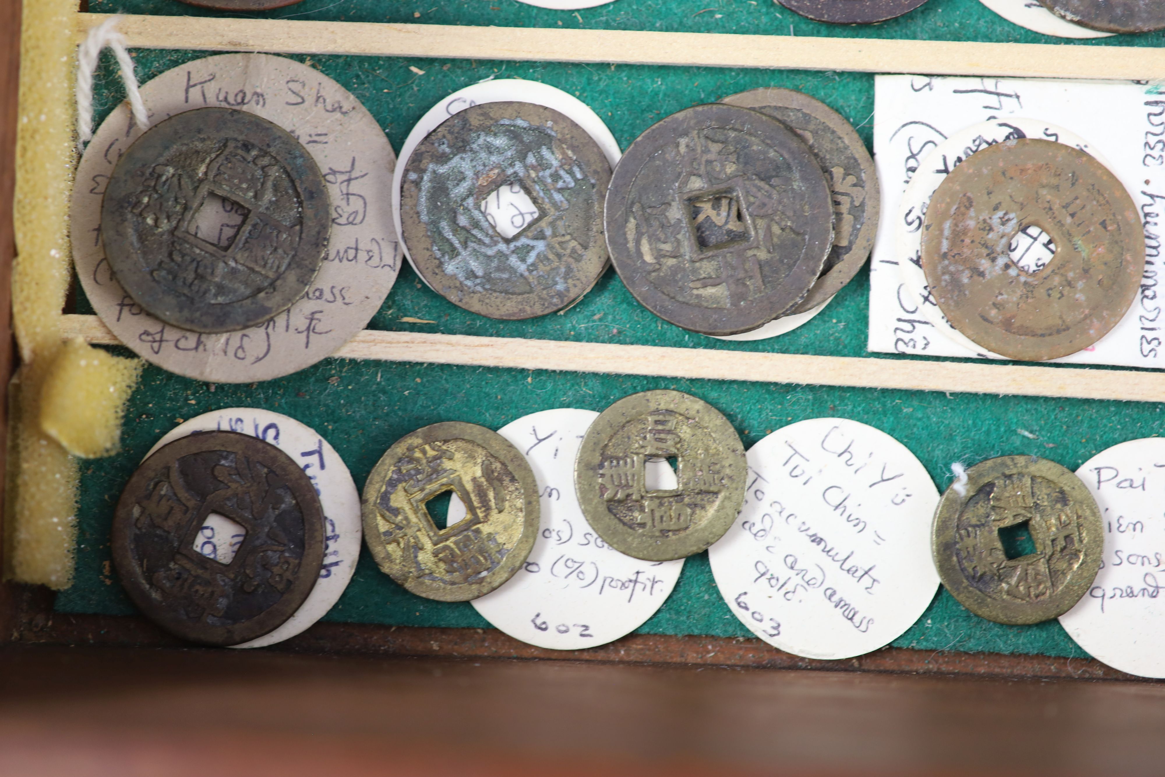 China, 19 small bronze charms or amulets, Qing dynasty,